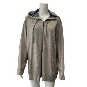 Marina Sport Heathered Gray Beige Jersey Zip Hoodie size Large/XL